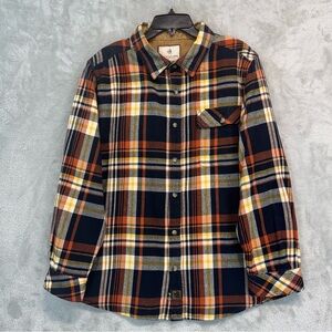 Legendary Whitetails Flannel Button Down Shirt Buffalo Plaid Mens Sz L